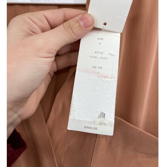 VINCE Slit Back 100% Silk Shirt Dress in Blush Size M NEW - Picture 5 of 7